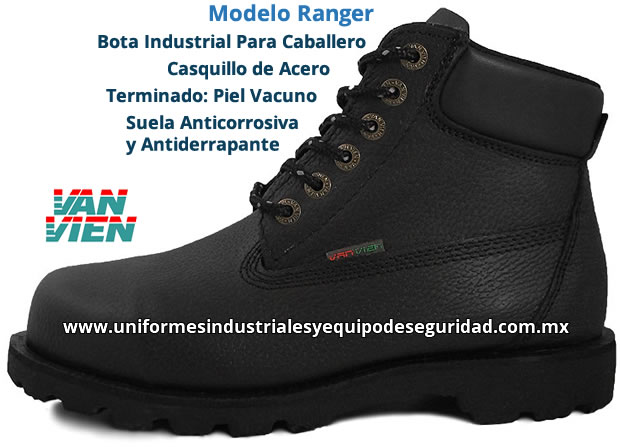 Calzado Industrial VanVien - Modelo Ranger - Casquillo de Acero - Suela Anticorrosiva y Antiderrapante